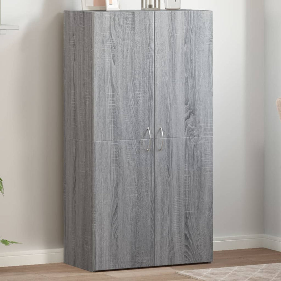 Archiefkast 60X32X115 Cm Bewerkt Hout Grijs Sonoma Eikenkleurig