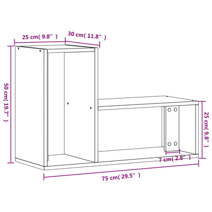 Tv-meubelen 2 st 75x30x50 cm bewerkt hout zwart
