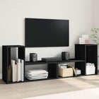 Tv-meubel 2 st 75x30x50 cm bewerkt hout zwart