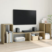 Tv-meubel 75x30x50 cm bewerkt hout sonoma eikenkleurig (2 stuks)