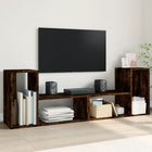 Tv-meubel 75x30x50 cm bewerkt hout gerookt eikenkleurig