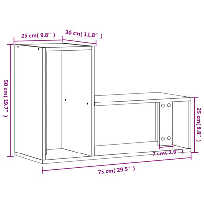 Tv-meubelen 2 st 75x30x50 cm bewerkt hout bruin eikenkleurig