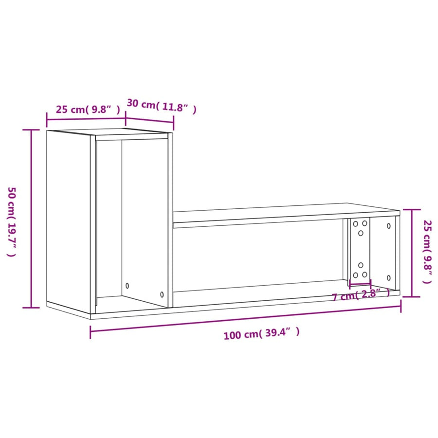 Tv-Meubelen 2 St 100X30X50 Cm Bewerkt Hout Kleurig 100 cm