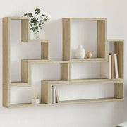 Wandschap 96x12x64 cm bewerkt hout sonoma eiken