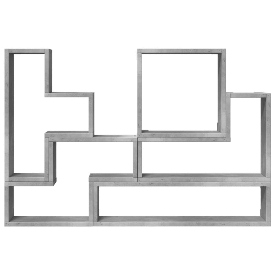 Wandschap 96X12X64 Cm Bewerkt Hout Betongrijs