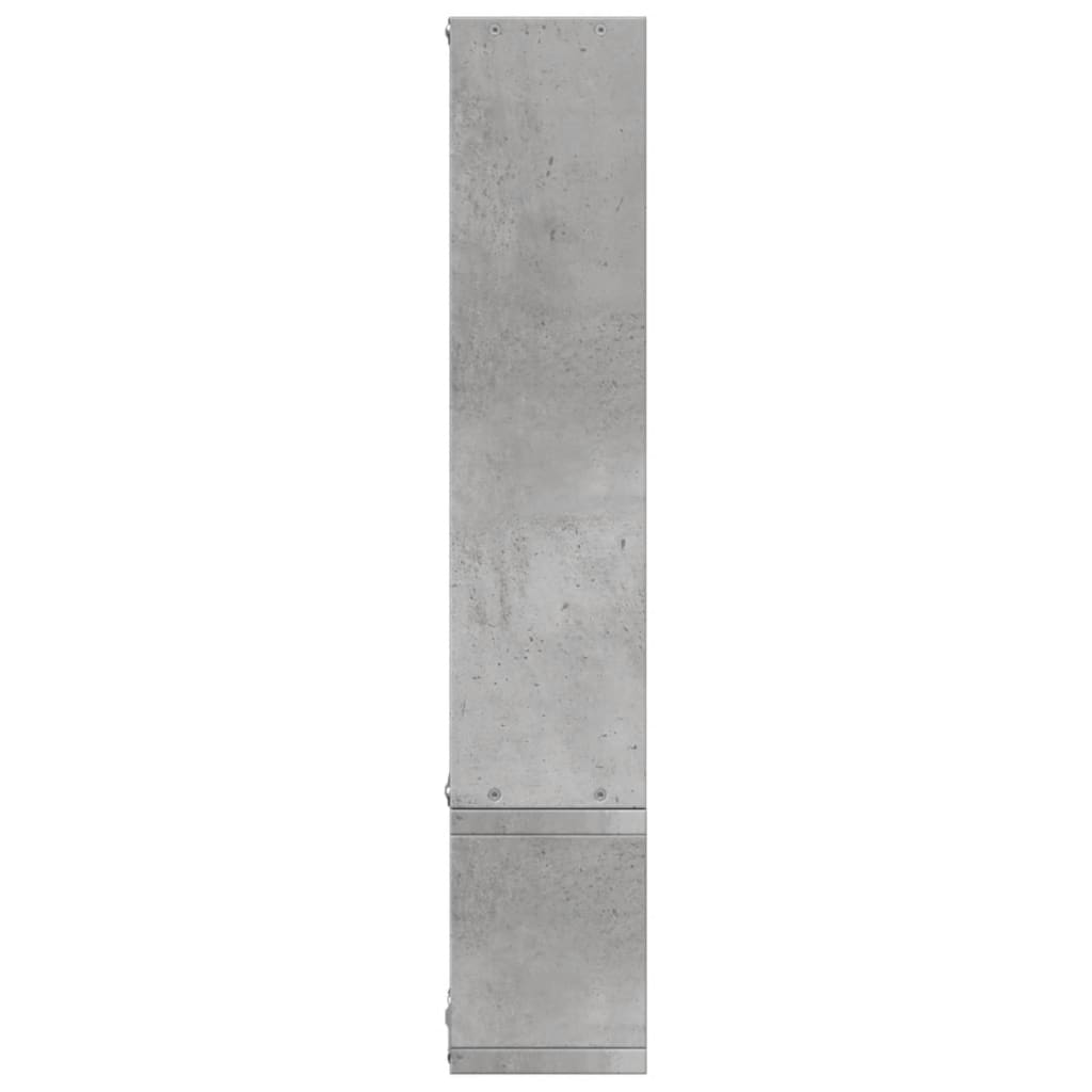 Wandschap 96X12X64 Cm Bewerkt Hout Betongrijs