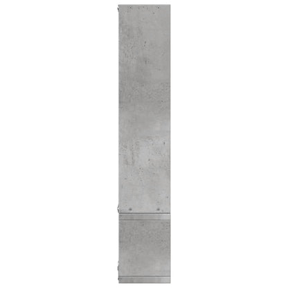 Wandschap 96X12X64 Cm Bewerkt Hout Betongrijs