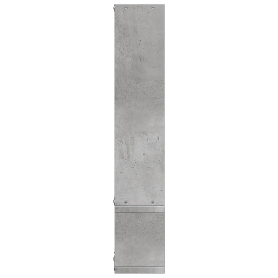 Wandschap 96X12X64 Cm Bewerkt Hout Betongrijs