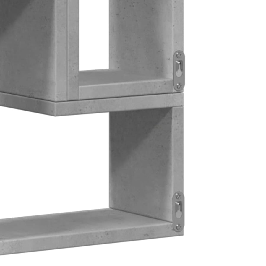 Wandschap 96X12X64 Cm Bewerkt Hout Betongrijs