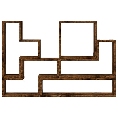 Wandschap 96X12X64 Cm Bewerkt Hout Kleurig Gerookt eiken