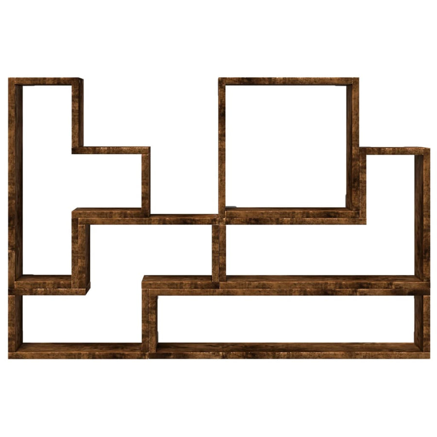 Wandschap 96X12X64 Cm Bewerkt Hout Kleurig Gerookt eiken