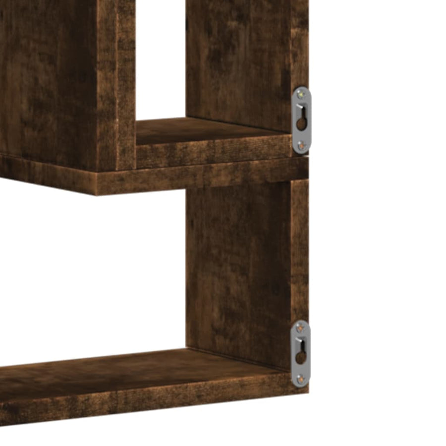 Wandschap 96X12X64 Cm Bewerkt Hout Kleurig Gerookt eiken