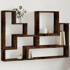 Wall Shelf 96X12X64 Cm Treated Wood Colored Smoked Oak