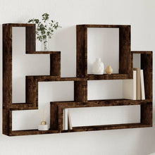 Wandschap 96X12X64 Cm Bewerkt Hout Kleurig Gerookt eiken