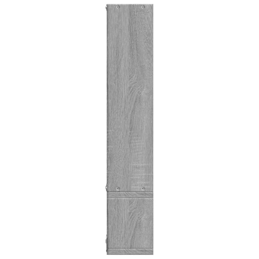 Wandschap 96X12X64 Cm Bewerkt Hout Eikenkleurig Grijs sonoma