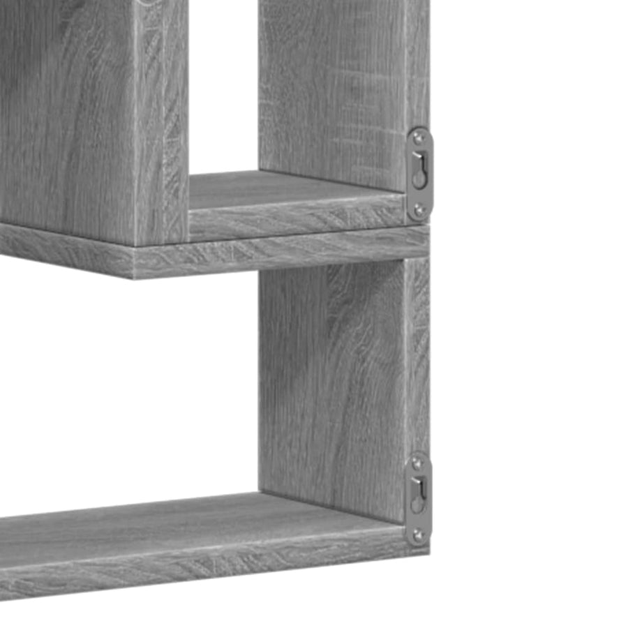 Wandschap 96X12X64 Cm Bewerkt Hout Eikenkleurig Grijs sonoma