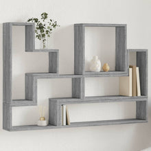 Wandschap 96X12X64 Cm Bewerkt Hout Eikenkleurig Grijs sonoma