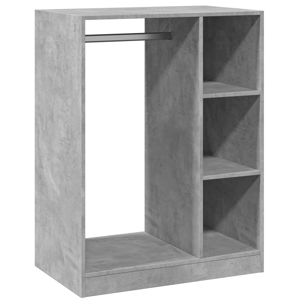 Kledingkast 77X48X102 Cm Bewerkt Hout Betongrijs