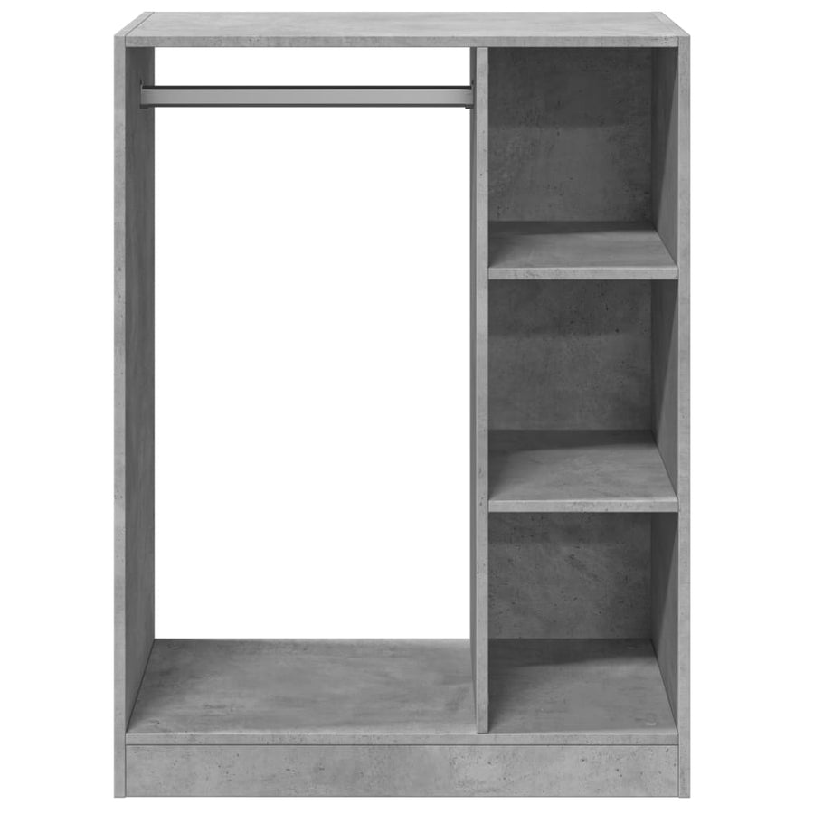 Kledingkast 77X48X102 Cm Bewerkt Hout Betongrijs
