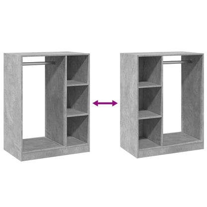 Kledingkast 77X48X102 Cm Bewerkt Hout Betongrijs