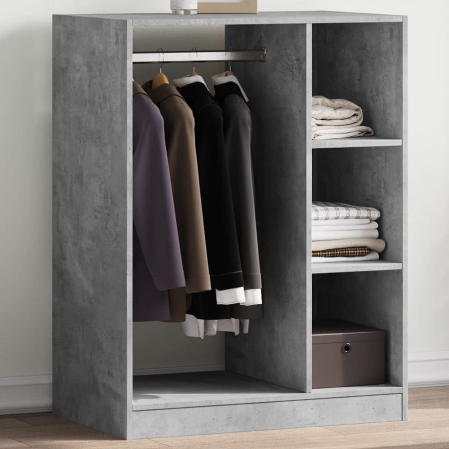 Kledingkast 77X48X102 Cm Bewerkt Hout Betongrijs