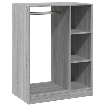 Kledingkast 77x48x102 cm bewerkt hout gerookt eikenkleurig