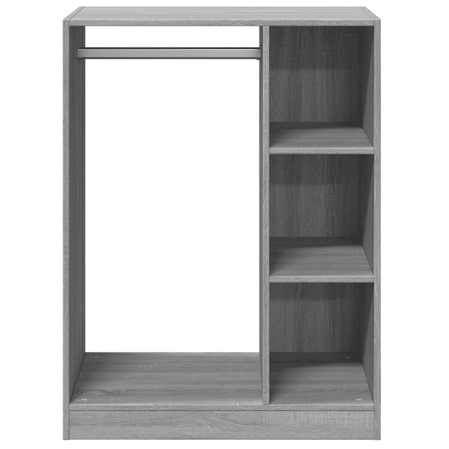 Kledingkast 77x48x102 cm bewerkt hout gerookt eikenkleurig