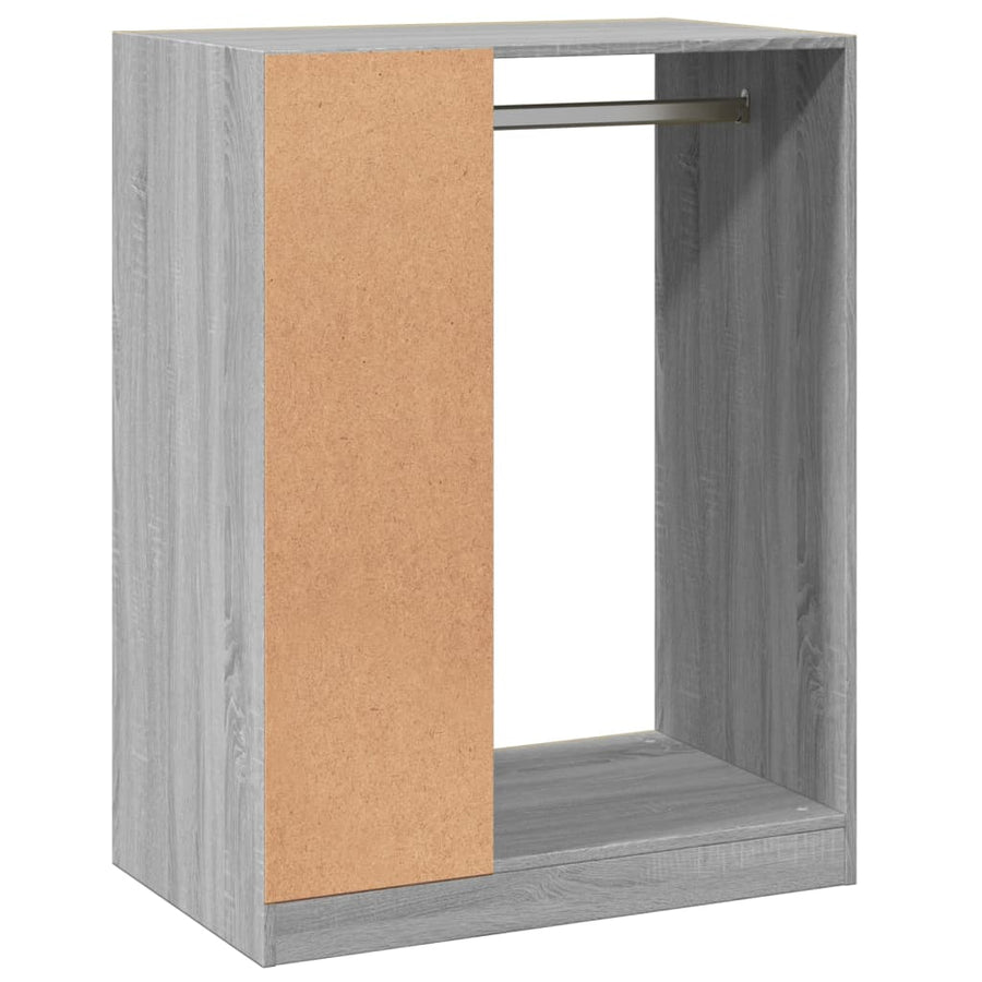 Kledingkast 77x48x102 cm bewerkt hout gerookt eikenkleurig