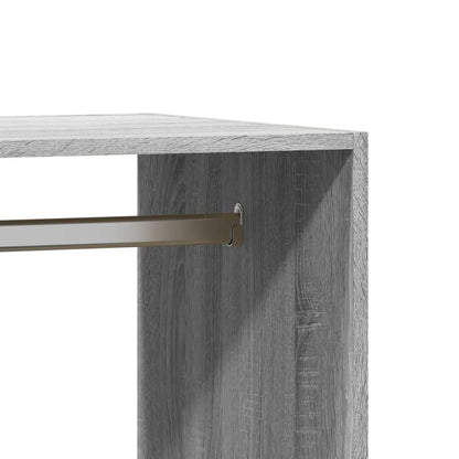Kledingkast 77x48x102 cm bewerkt hout gerookt eikenkleurig
