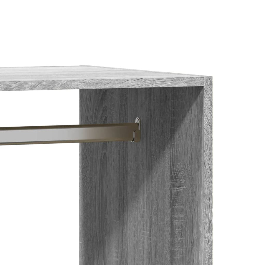 Kledingkast 77x48x102 cm bewerkt hout gerookt eikenkleurig