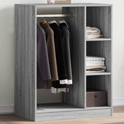 Kledingkast 77x48x102 cm bewerkt hout gerookt eiken
