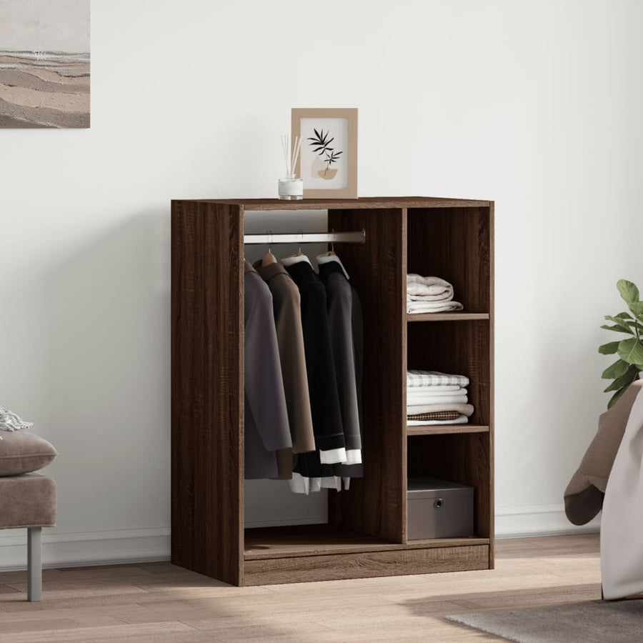 Kledingkast 77x48x102 cm bewerkt hout grijs sonoma eikenkleurig