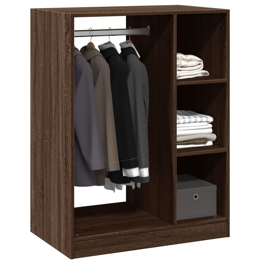 Kledingkast 77x48x102 cm bewerkt hout grijs sonoma eikenkleurig