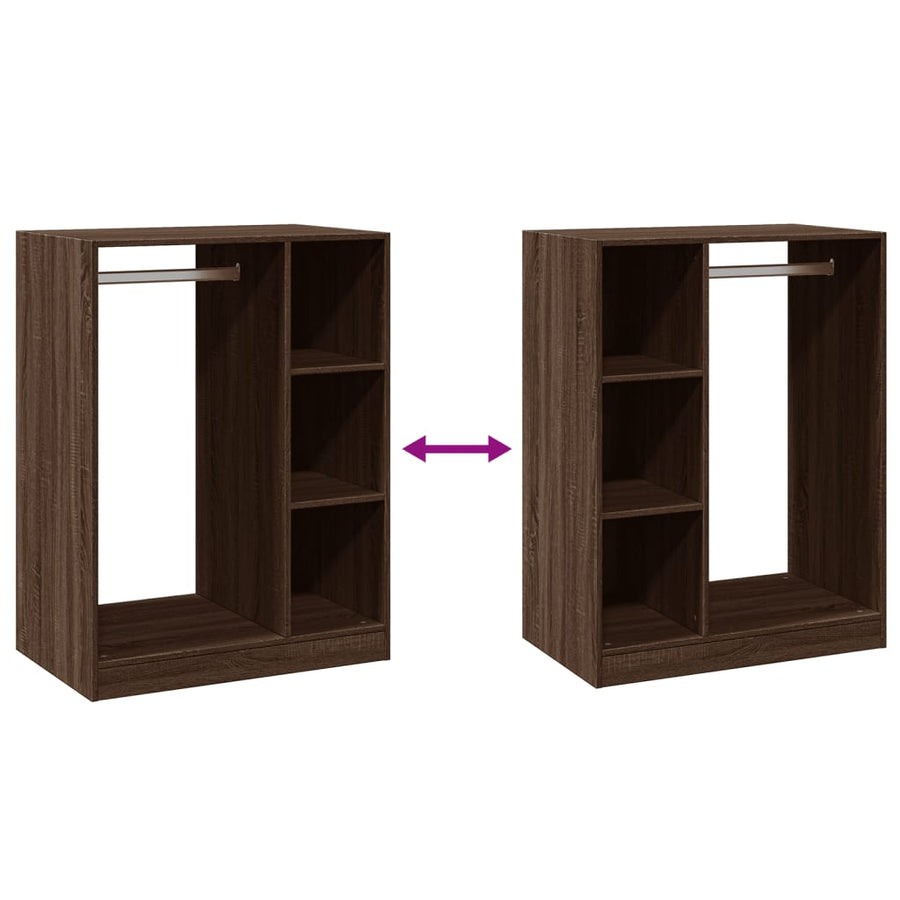 Kledingkast 77x48x102 cm bewerkt hout grijs sonoma eikenkleurig