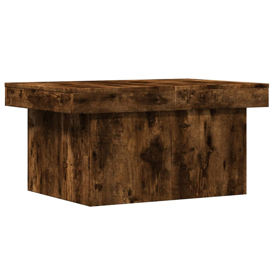 Salontafel 80x55x40 cm bewerkt hout gerookt eikenkleurig