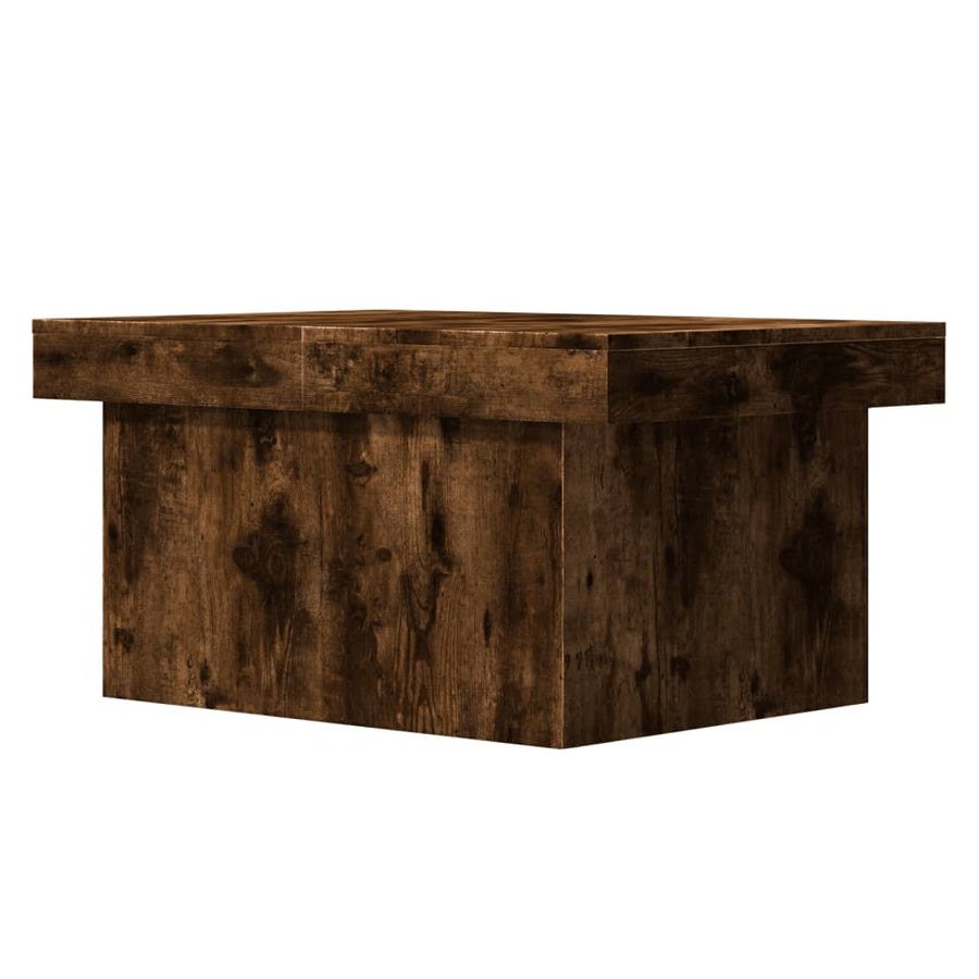 Salontafel 80x55x40 cm bewerkt hout gerookt eikenkleurig