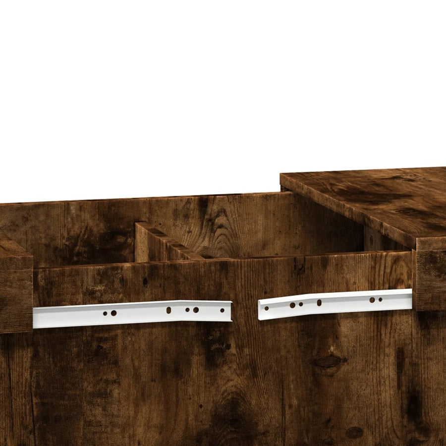 Salontafel 80x55x40 cm bewerkt hout gerookt eikenkleurig