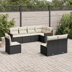 8-Delige Loungeset Met Kussens Poly Rattan Zwart