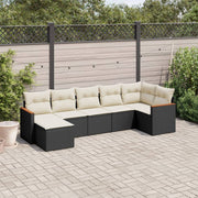 Loungeset 7-delig poly rattan zwart