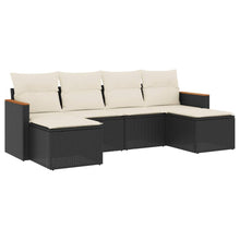 6-Delige Loungeset Met Kussens Poly Rattan Zwart