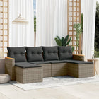Loungeset 6-delig poly rattan grijs