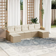 Loungeset 7-delig poly rattan beige
