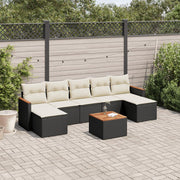 Loungeset 8-delig poly rattan zwart
