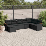 Loungeset 8-delig poly rattan zwart