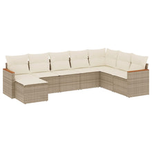 8-Delige Loungeset Met Kussens Poly Rattan Beige