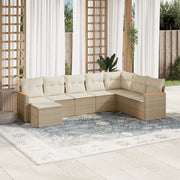 Loungeset 8-delig poly rattan beige