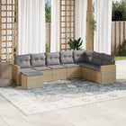 8-Delige Loungeset Met Kussens Poly Rattan Gemengd Beige