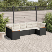 Loungeset 7-delig poly rattan zwart