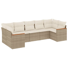 7-Delige Loungeset Met Kussens Poly Rattan Beige