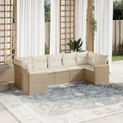 Loungeset 7-delig poly rattan beige